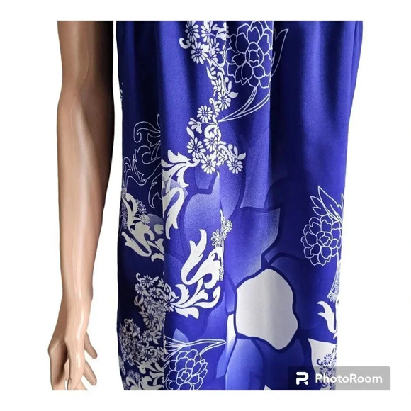 NWOT Apostrophe Womens Sleeveless Knee Length Drape Dress Size M Blue/White - Picture 8 of 15